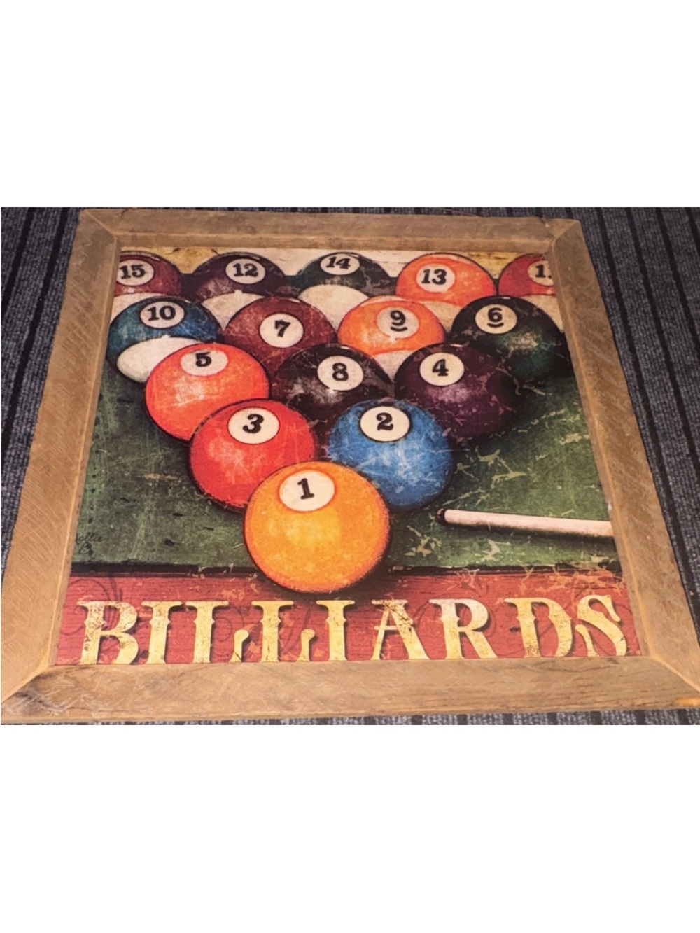 Billiards Wall Art Sign - Multicolor Pool Balls